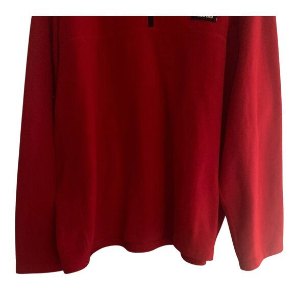 LANDS' END Red Quarter Zip Men's Anyweather Pullover Long Sleeve Fleece Size XXL - Picture 5 of 7